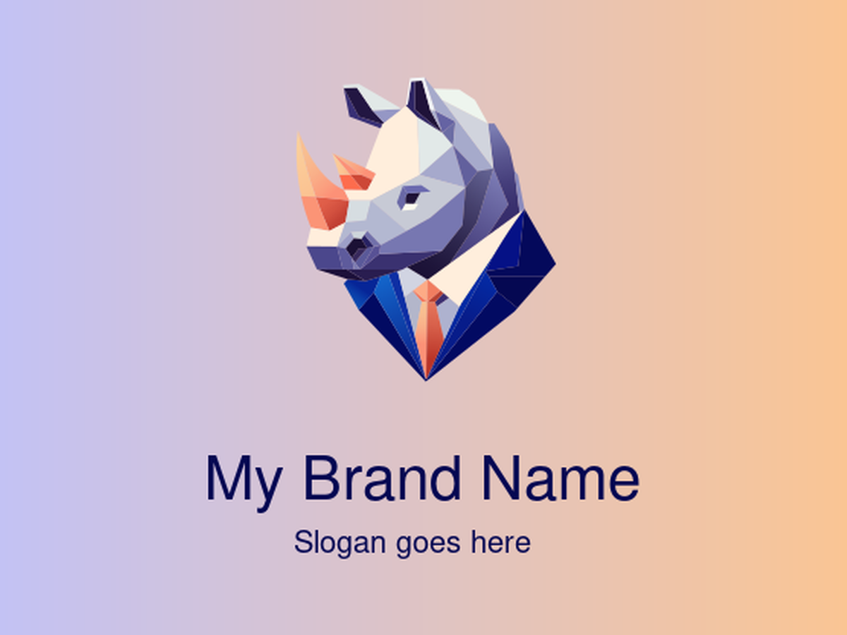 Stylish Geometric Rhinoceros in Suit Logo Design for Professional Wildlife Organizations